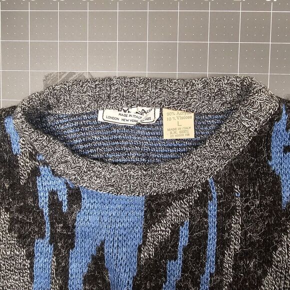 Vintage Santana Sweater Large Italy 80s 90s Cosby Retro Dadcore Granpacore - Picture 2 of 8